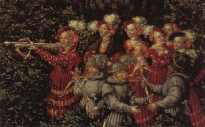 Lucas Cranach Details of The Stag Hunt